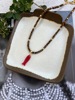 שרשרת אבני חן טייגר-איי| תליון דג אבן אגת אדומה - Orly Furman-Jewelry Design